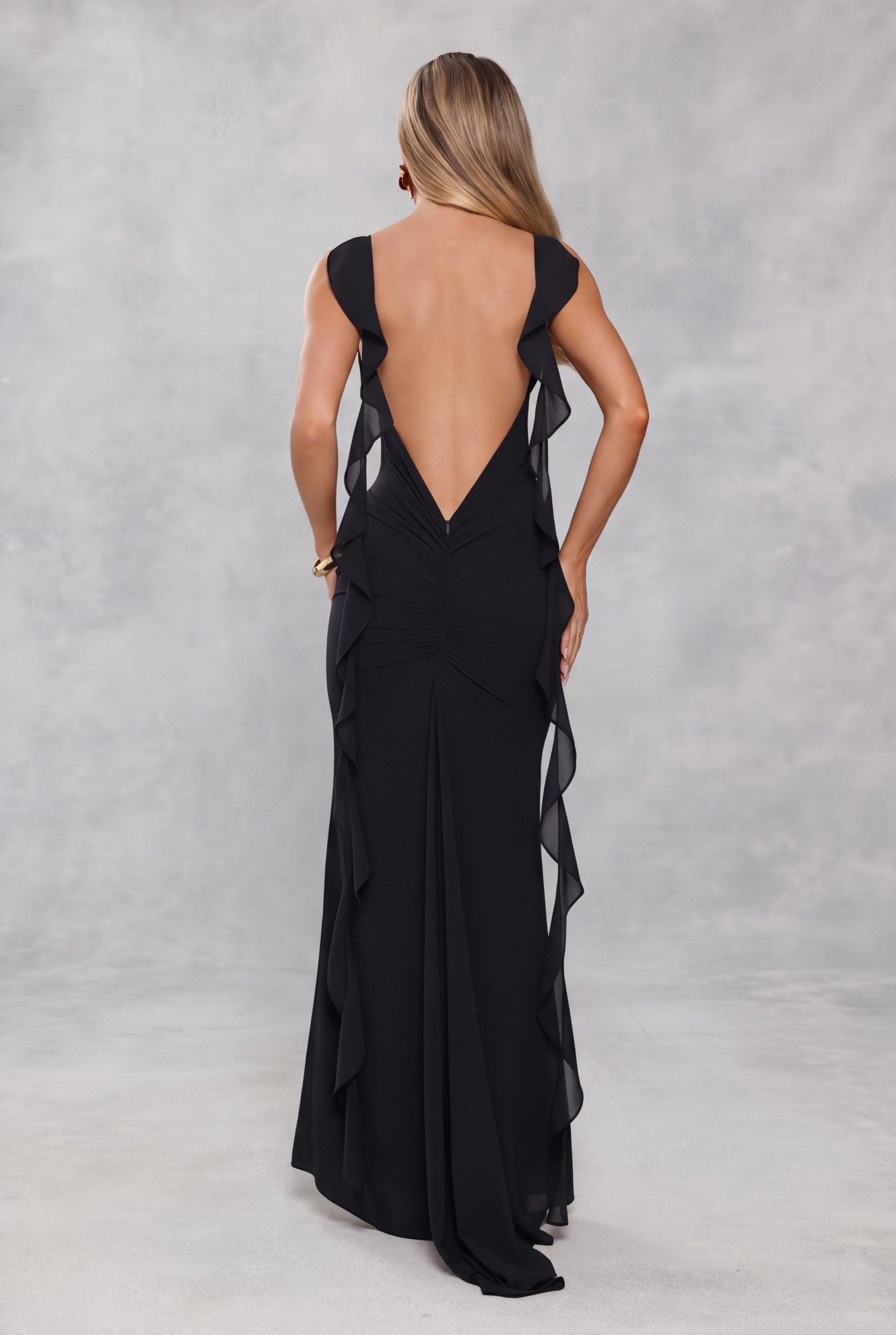 Pop Of Drama Maxi Dress Black
