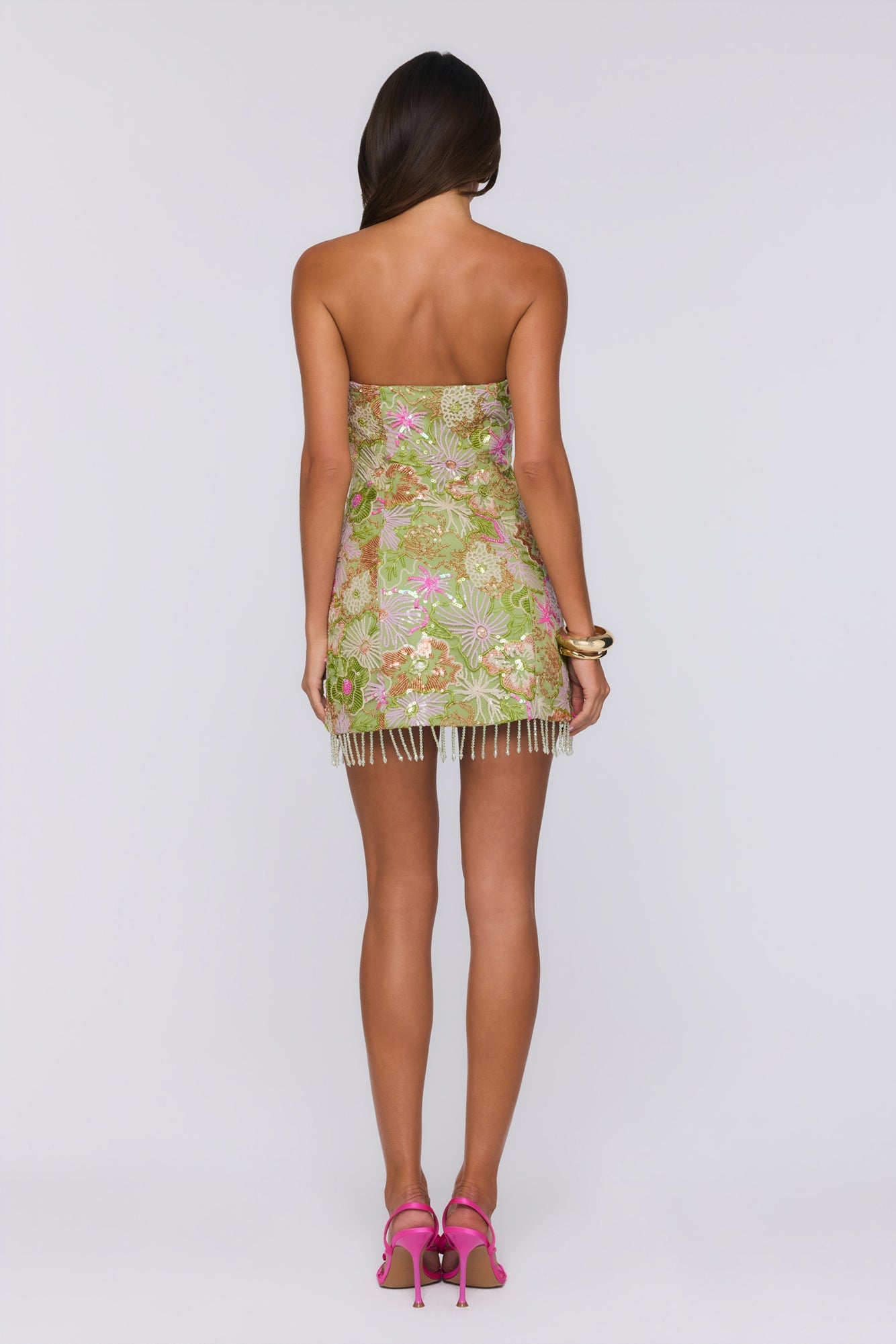Dressed to Celebrate Embellished Strapless Mini Dress Multi