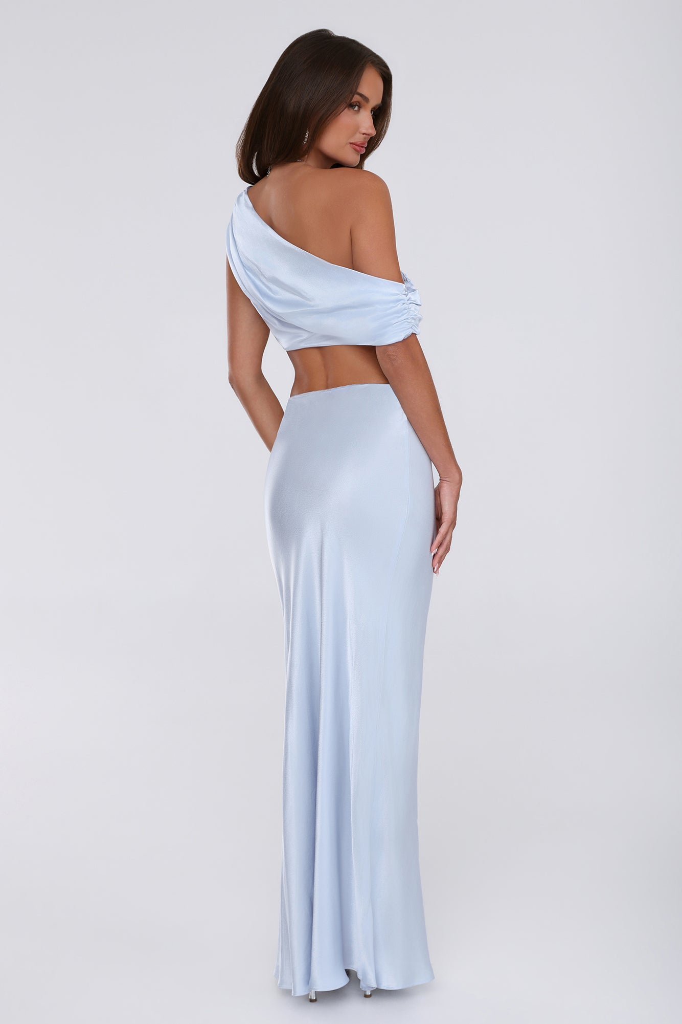 Literally Me Satin Maxi Skirt Blue