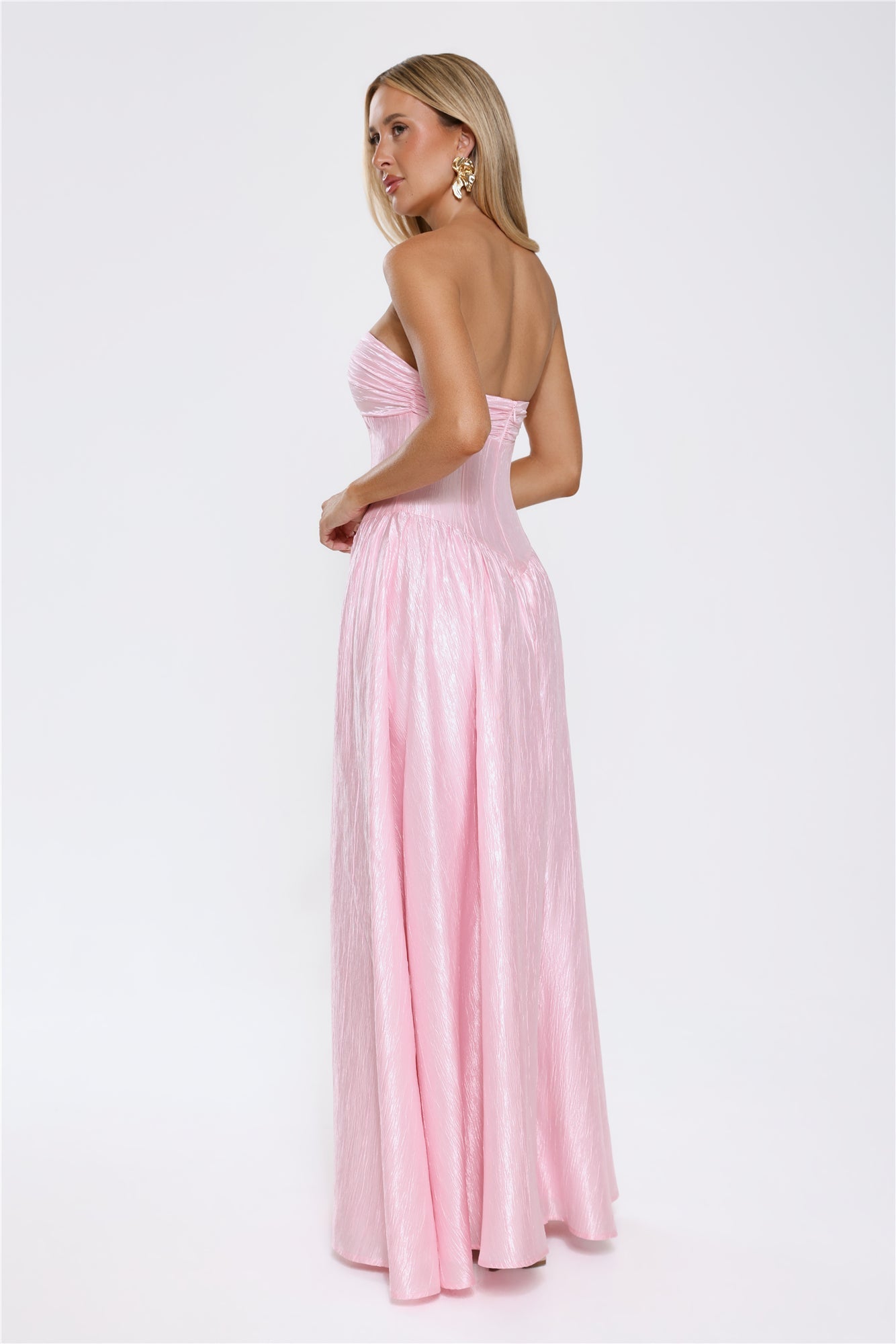 Jewel Of The Night Strapless Maxi Dress Pink