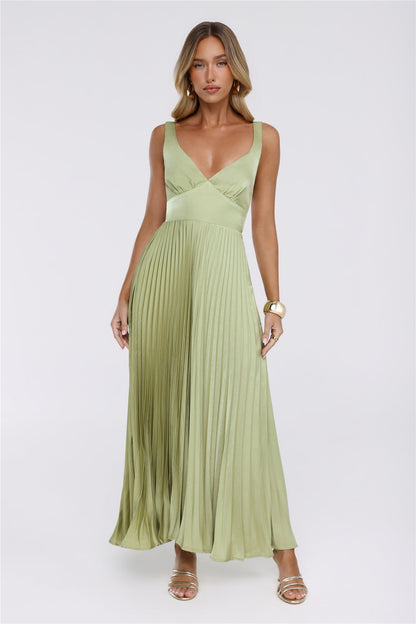 Dazzling Opulence Maxi Dress Lime