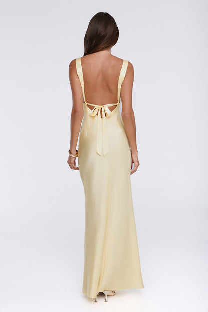 Polished Affair Satin Maxi Dress Butter