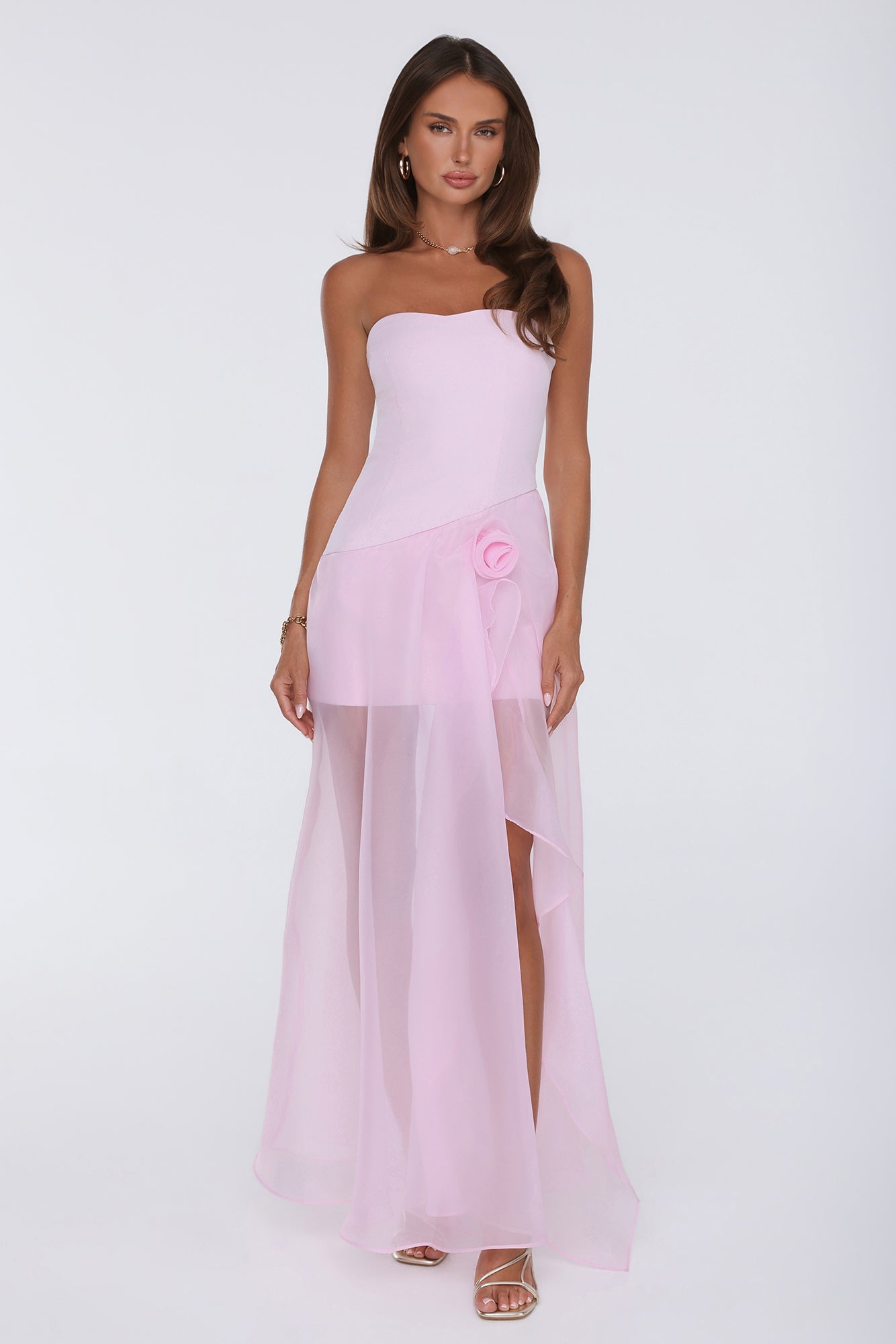 Romantic Everything Strapless Maxi Dress Pink