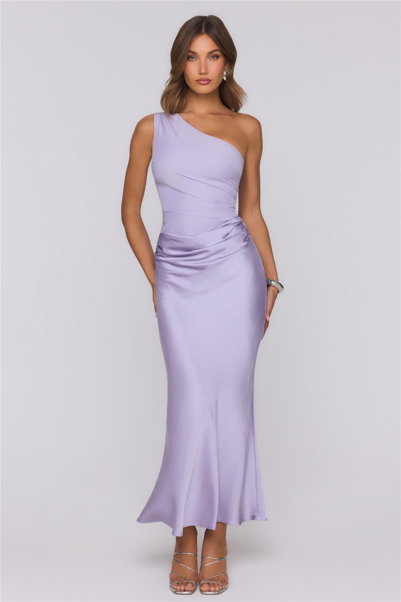 Starlit Darling Satin Maxi Dress Lilac