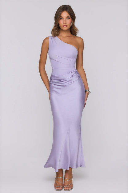 Starlit Darling Satin Maxi Dress Lilac