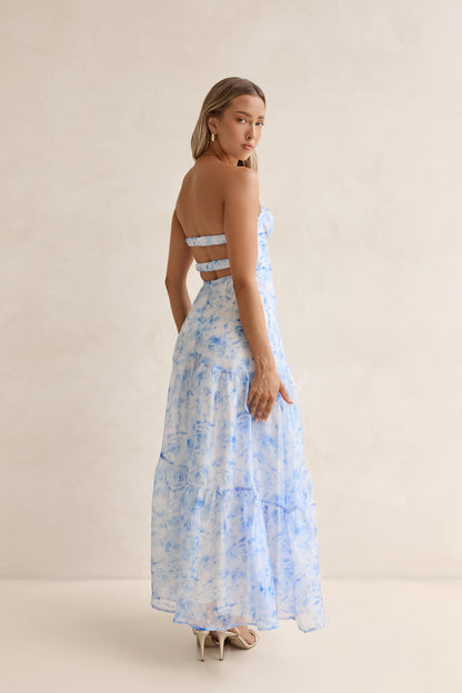 Her Best Version Strapless Maxi Dress Blue