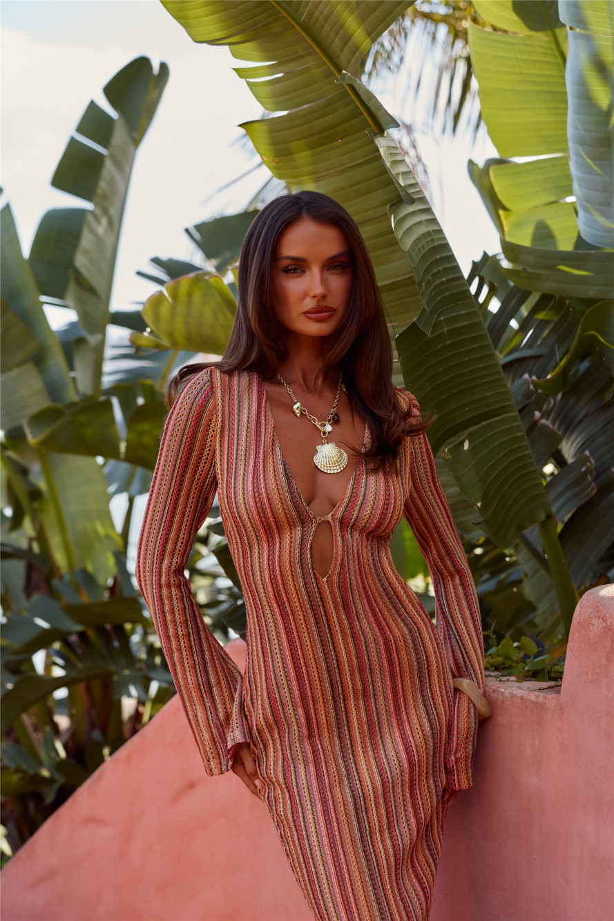 Crystal Coast Knit Maxi Dress Multi