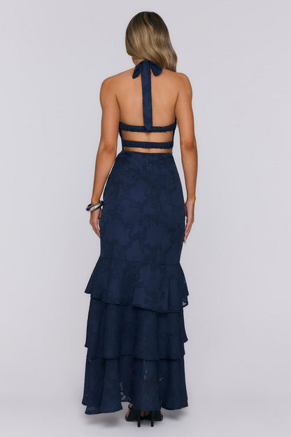 Take The Chance Halter Maxi Dress Navy