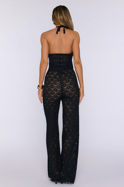 Palm Shade Knit Pants Black