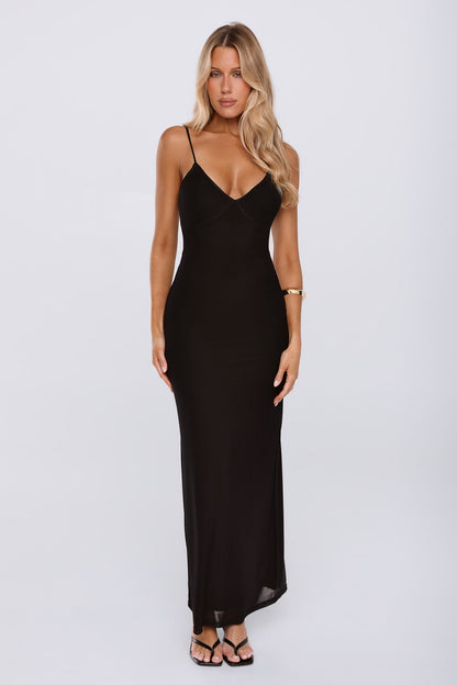 Everyone Loves Mesh Maxi Dress Black